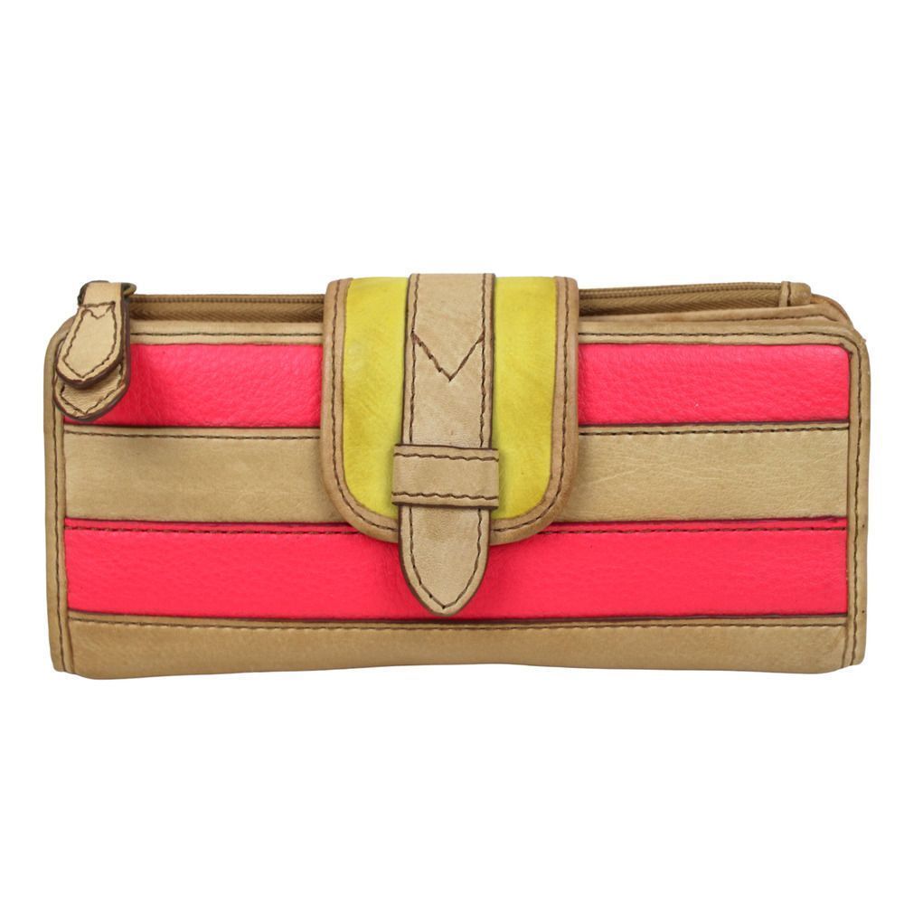 Fossil Tan and Pink Wallet